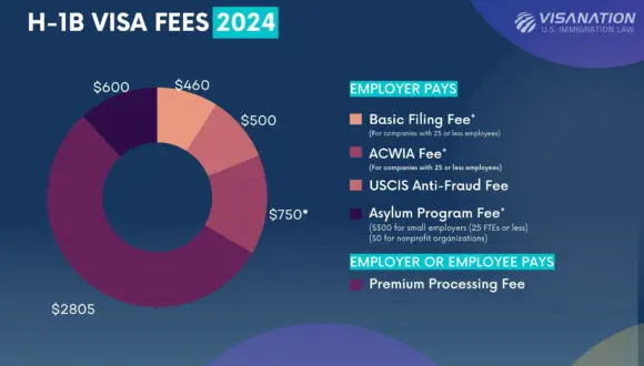 H1B Updated Fees 2024 Pie Chart