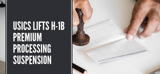 USICS Lifts H-1B premium processing suspension