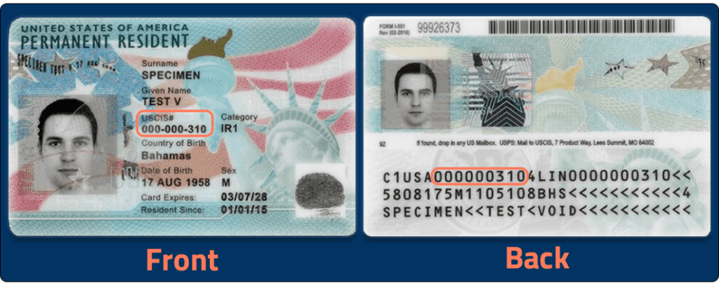 Green Card Alien Registration Number 2023