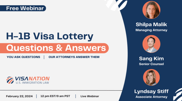 H-1B Visa Lottery Questions & Answers Free Q&A Webinar Cover Photo