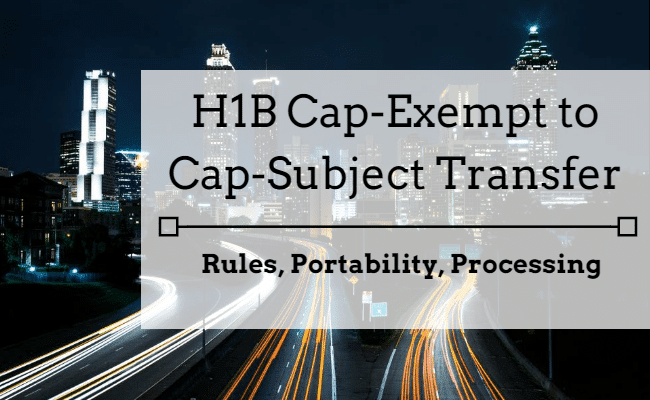 H1B cap exempt to cap subject