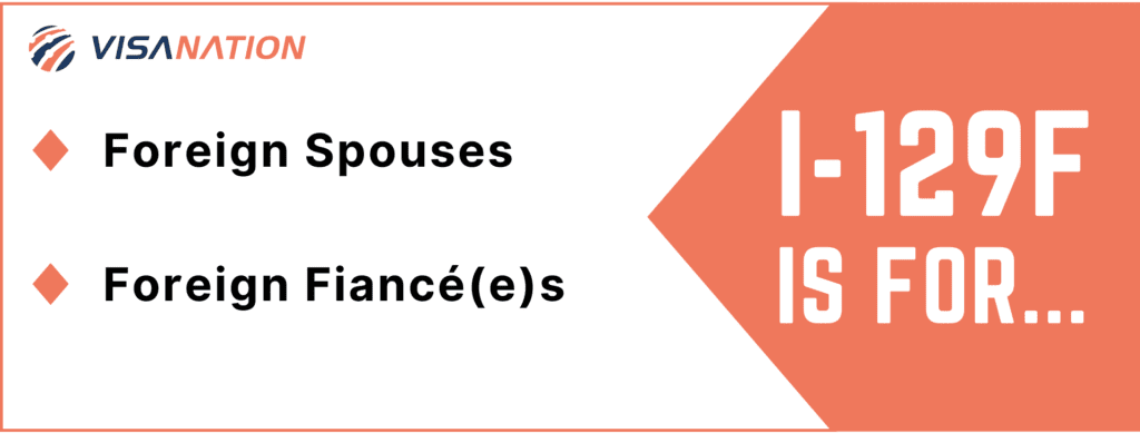 I-129f Chart that is showing who the form is for
