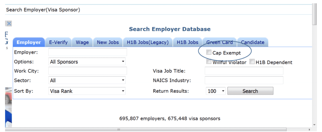 h1b cap exempt employer 2024-2025