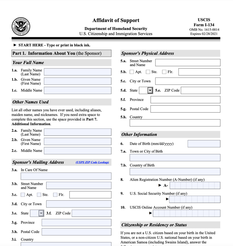 i-134 form 2023